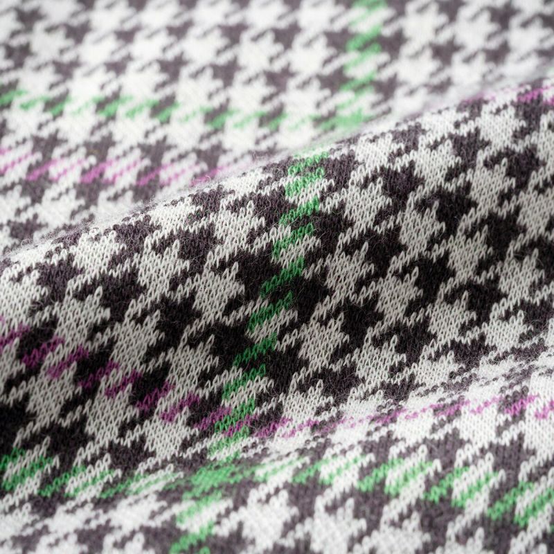 オーバーオール車アップリケ（グレンチェック ジャカード）の綿100％先染めジャカード素材