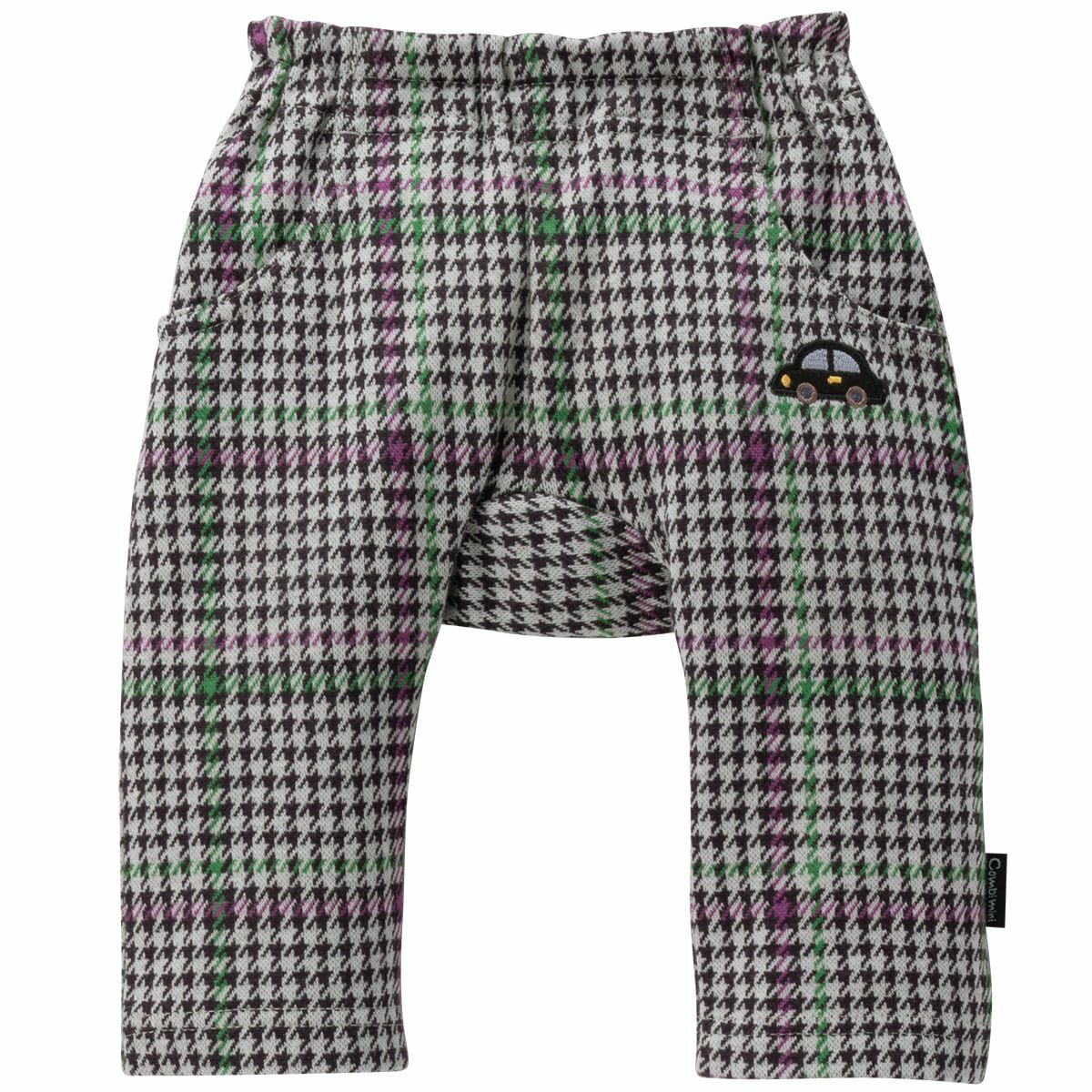ラップパンツ車アップリケ（グレンチェック ジャカード）