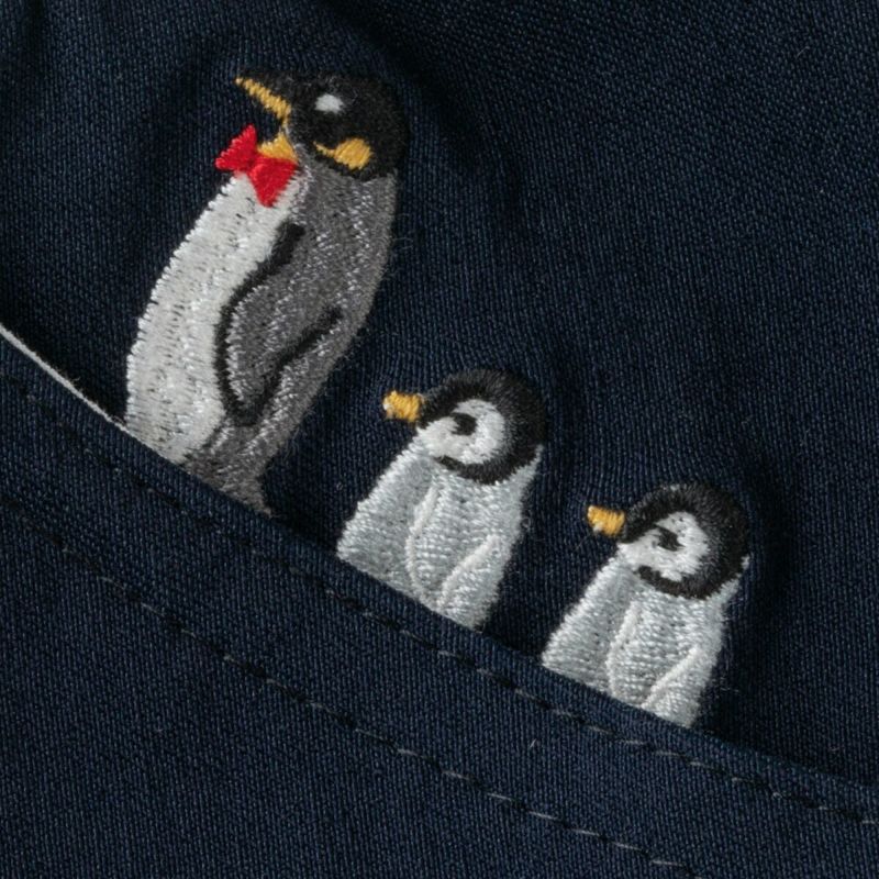 のびのびストレッチツイルラップパンツ（ペンギン）の刺繍
