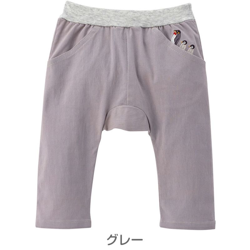 のびのびストレッチツイルラップパンツ（ペンギン）、カラー：グレー