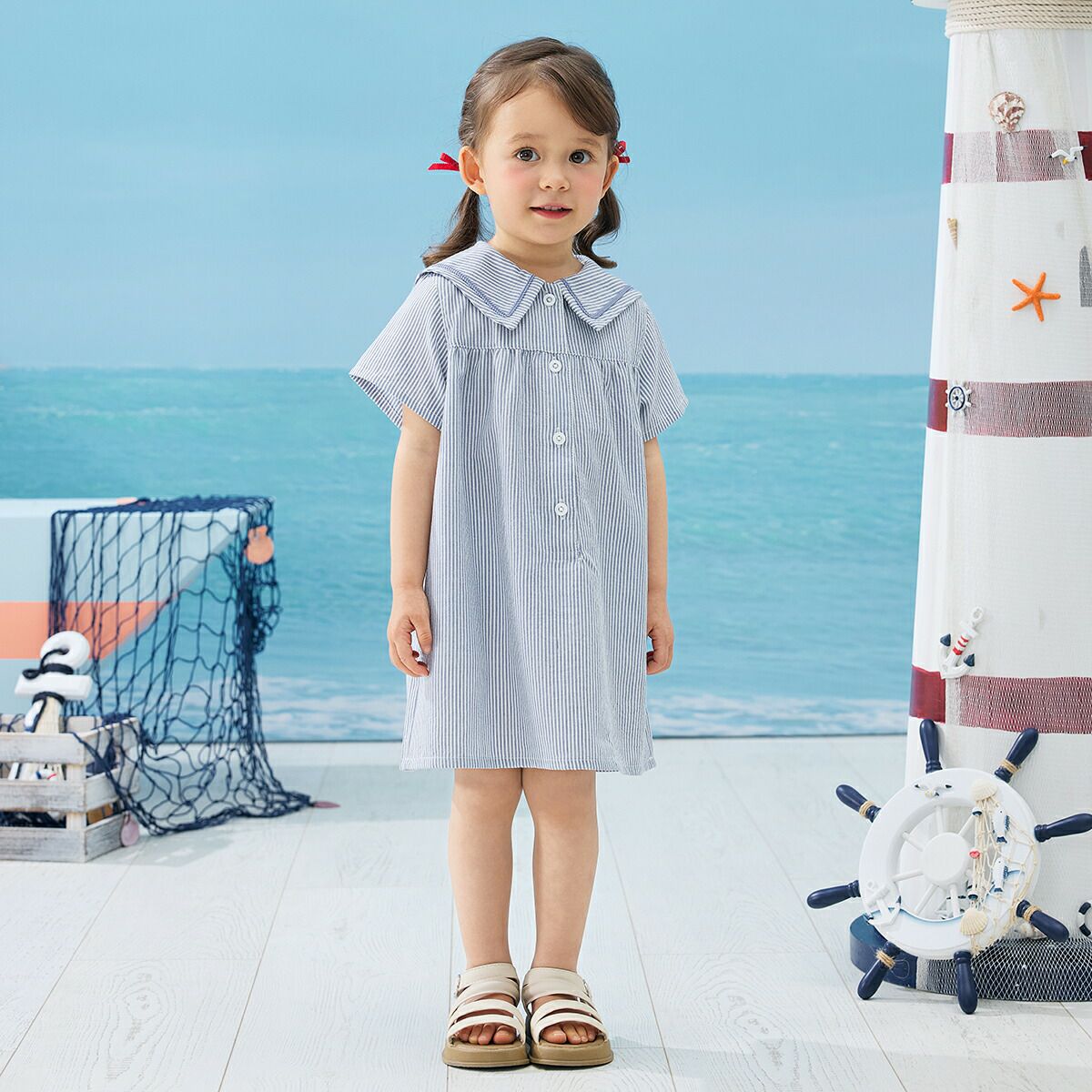 半袖セーラー襟ワンピース（コードレーン） | コンビミニ公式ストア