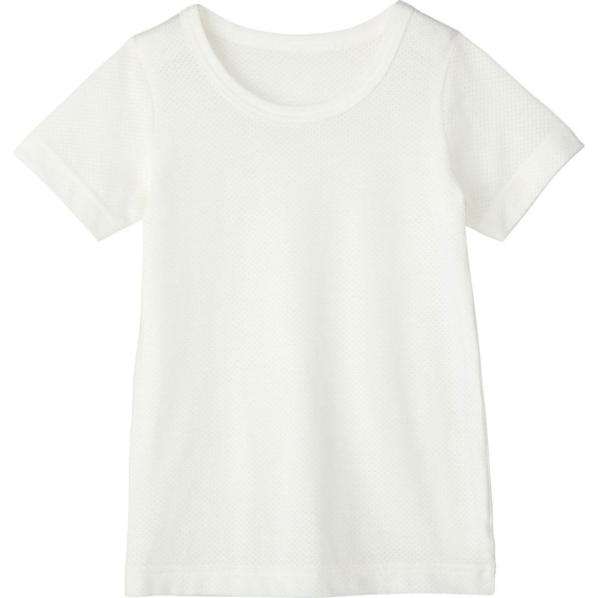 さらさらキープ半袖Tシャツ（メッシュ）：オフホワイト