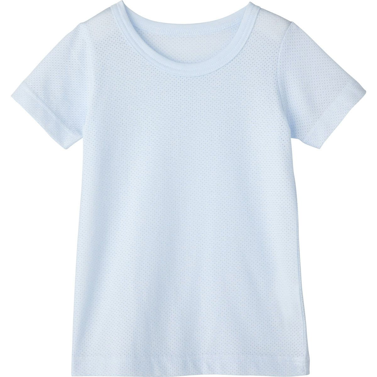 さらさらキープ半袖Tシャツ（メッシュ）：サックス